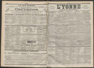 3 vues - L\'Yonne : journal du département, n° 166, vendredi 21 juillet 1899 (ouvre la visionneuse)