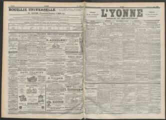 3 vues - L\'Yonne : journal du département, n° 167, samedi 22 juillet 1899 (ouvre la visionneuse)