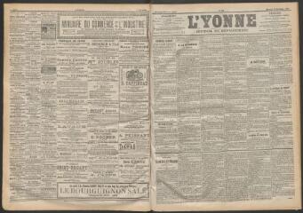 3 vues - L\'Yonne : journal du département, n° 263, mercredi 15 novembre 1899 (ouvre la visionneuse)