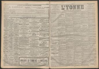 3 vues - L\'Yonne : journal du département, n° 265, vendredi 17 novembre 1899 (ouvre la visionneuse)