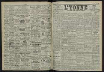 3 vues - L\'Yonne, journal du département, n° 158, mercredi 11 juillet 1900 (ouvre la visionneuse)