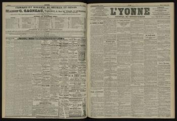 3 vues - L\'Yonne, journal du département, n° 82, mardi 9 avril 1901 (ouvre la visionneuse)
