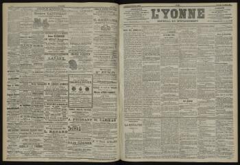 3 vues - L\'Yonne, journal du département, n° 91, vendredi 19 avril 1901 (ouvre la visionneuse)