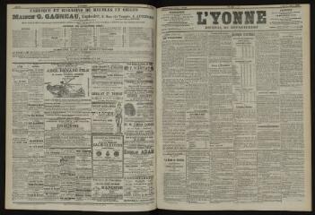 3 vues - L\'Yonne, journal du département, n° 175, lundi 29 juillet 1901 (ouvre la visionneuse)