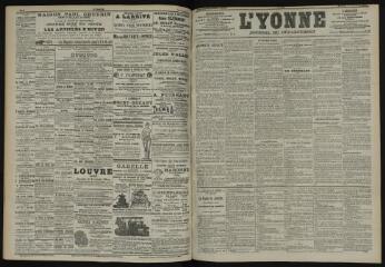 3 vues - L\'Yonne, journal du département, n° 223, mercredi 25 septembre 1901 (ouvre la visionneuse)