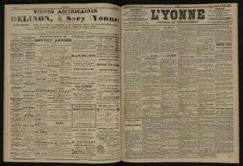 3 vues - L\'Yonne, journal du département, n° 250, samedi 26 octobre 1901 (ouvre la visionneuse)