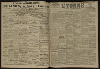 2 vues - L\'Yonne, journal du département, n° 255, samedi 2 novembre 1901 (ouvre la visionneuse)