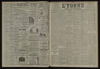 3 vues - L\'Yonne, journal du département, n° 41, mercredi 19 février 1902 (ouvre la visionneuse)