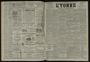 3 vues - L\'Yonne, journal du département, n° 135, lundi 16 juin 1902 (ouvre la visionneuse)