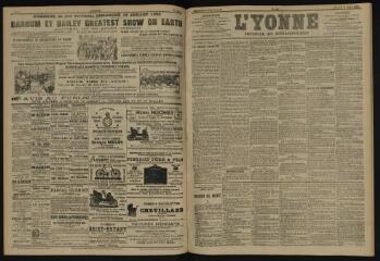 3 vues - L\'Yonne, journal du département, n° 155, mercredi 9 juillet 1902 (ouvre la visionneuse)