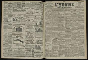 3 vues - L\'Yonne, journal du département, n° 218, mercredi 24 septembre 1902 (ouvre la visionneuse)