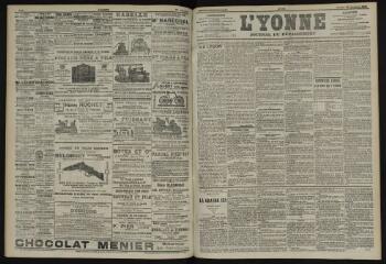 3 vues - L\'Yonne, journal du département, n° 220, vendredi 26 septembre 1902 (ouvre la visionneuse)