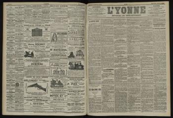 3 vues - L\'Yonne, journal du département, n° 221, samedi 27 septembre 1902 (ouvre la visionneuse)