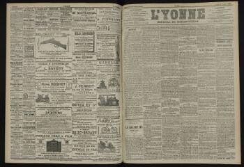3 vues - L\'Yonne, journal du département, n° 225, jeudi 2 octobre 1902 (ouvre la visionneuse)