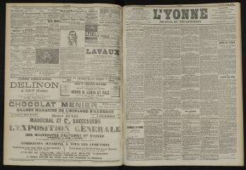 3 vues - L\'Yonne, journal du département, n° 245, lundi 27 octobre 1902 (ouvre la visionneuse)