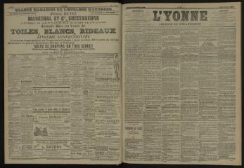 3 vues - L\'Yonne, journal du département, n° 27, lundi 2 février 1903 (ouvre la visionneuse)