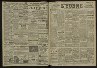 3 vues - L\'Yonne, journal du département, n° 20, lundi 25 janvier 1904 (ouvre la visionneuse)