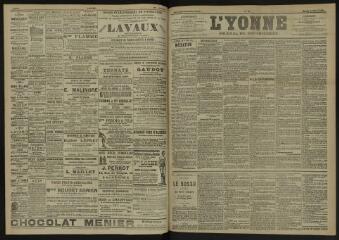 3 vues - L\'Yonne, journal du département, n° 51, mardi 1 mars 1904 (ouvre la visionneuse)