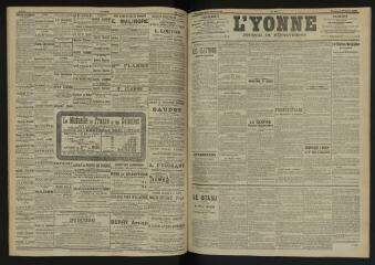 3 vues - L\'Yonne, journal du département, n° 101, vendredi 29 avril 1904 (ouvre la visionneuse)
