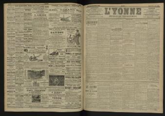3 vues - L\'Yonne, journal du département, n° 133, mercredi 8 juin 1904 (ouvre la visionneuse)