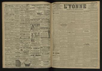 3 vues - L\'Yonne, journal du département, n° 137, lundi 13 juin 1904 (ouvre la visionneuse)