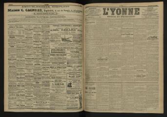 3 vues - L\'Yonne, journal du département, n° 143, lundi 20 juin 1904 (ouvre la visionneuse)