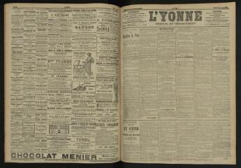 3 vues - L\'Yonne, journal du département, n° 150, mardi 28 juin 1904 (ouvre la visionneuse)