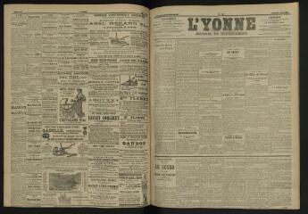 3 vues - L\'Yonne, journal du département, n° 152, jeudi 30 juin 1904 (ouvre la visionneuse)