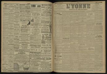 3 vues - L\'Yonne, journal du département, n° 155, lundi 4 juillet 1904 (ouvre la visionneuse)