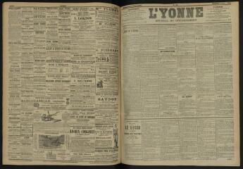 3 vues - L\'Yonne, journal du département, n° 159, vendredi 8 juillet 1904 (ouvre la visionneuse)