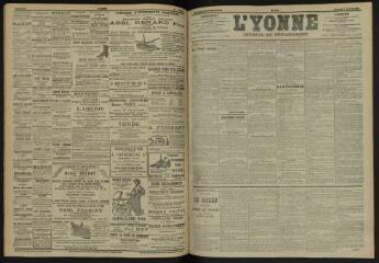 3 vues - L\'Yonne, journal du département, n° 160, samedi 9 juillet 1904 (ouvre la visionneuse)
