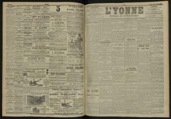 3 vues - L\'Yonne, journal du département, n° 164, vendredi 15 juillet 1904 (ouvre la visionneuse)