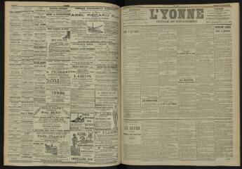 3 vues - L\'Yonne, journal du département, n° 165, samedi 16 juillet 1904 (ouvre la visionneuse)