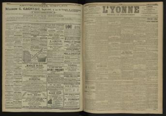 3 vues - L\'Yonne, journal du département, n° 166, lundi 18 juillet 1904 (ouvre la visionneuse)