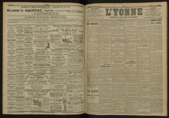 3 vues - L\'Yonne, journal du département, n° 177, samedi 30 juillet 1904 (ouvre la visionneuse)
