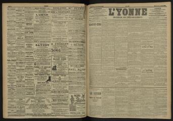 3 vues - L\'Yonne, journal du département, n° 180, mercredi 3 août 1904 (ouvre la visionneuse)