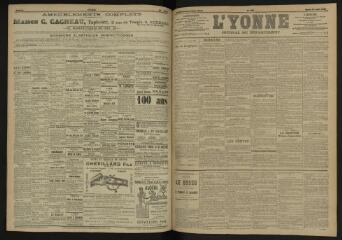 3 vues - L\'Yonne, journal du département, n° 190, mardi 16 août 1904 (ouvre la visionneuse)