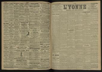 3 vues - L\'Yonne, journal du département, n° 194, samedi 20 août 1904 (ouvre la visionneuse)