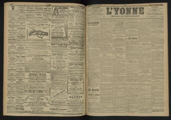 3 vues - L\'Yonne, journal du département, n° 226, mardi 27 septembre 1904 (ouvre la visionneuse)