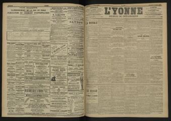 3 vues - L\'Yonne, journal du département, n° 230, samedi 1 octobre 1904 (ouvre la visionneuse)