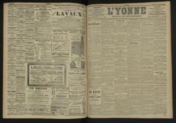 3 vues - L\'Yonne, journal du département, n° 257, jeudi 3 novembre 1904 (ouvre la visionneuse)