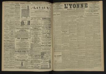 3 vues - L\'Yonne, journal du département, n° 259, samedi 5 novembre 1904 (ouvre la visionneuse)