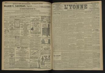 3 vues - L\'Yonne, journal du département, n° 260, lundi 7 novembre 1904 (ouvre la visionneuse)