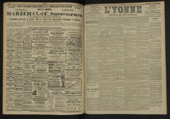 3 vues - L\'Yonne, journal du département, n° 262, mercredi 9 novembre 1904 (ouvre la visionneuse)