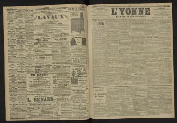 3 vues - L\'Yonne, journal du département, n° 3, jeudi 5 janvier 1905 (ouvre la visionneuse)