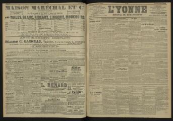 3 vues - L\'Yonne, journal du département, n° 24, lundi 30 janvier 1905 (ouvre la visionneuse)
