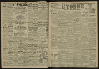 3 vues - L\'Yonne, journal du département, n° 42, lundi 20 février 1905 (ouvre la visionneuse)