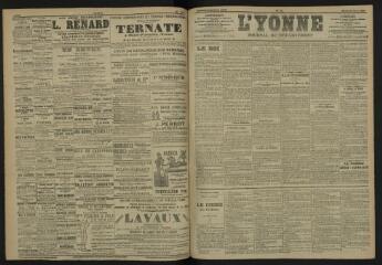 3 vues - L\'Yonne, journal du département, n° 72, mardi 28 mars 1905 (ouvre la visionneuse)