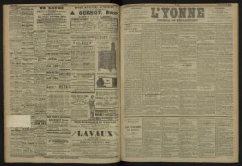 3 vues - L\'Yonne, journal du département, n° 80, jeudi 6 avril 1905 (ouvre la visionneuse)