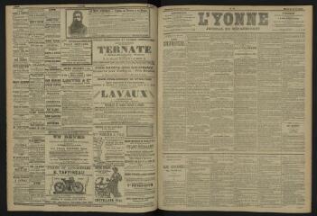 3 vues - L\'Yonne, journal du département, n° 84, mardi 11 avril 1905 (ouvre la visionneuse)